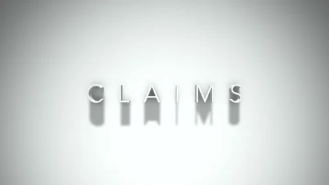 Claims 3D title animation with shadows on a white background Stock Footage 297517754