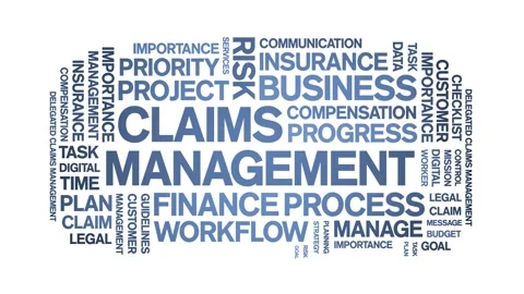 Claims Management animated word cloud,animation tag kinetic typography loop. Video stock 277961523