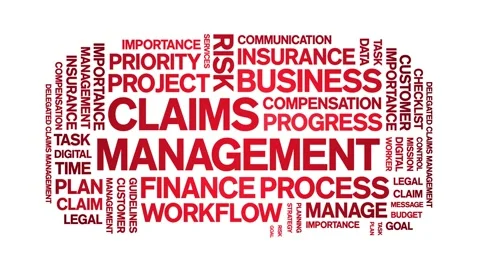 Claims Management animated word cloud,animation tag kinetic typography loop. Video stock 277961535