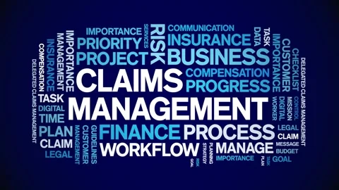 Claims Management animated word cloud,animation tag kinetic typography loop. Video stock 277961601