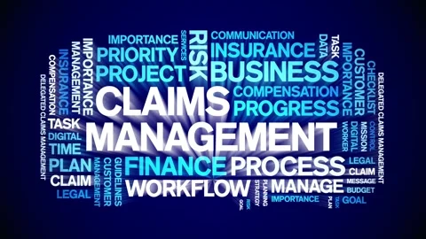 Claims Management animated word cloud,animation tag kinetic typography loop. Video stock 277961625