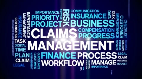 Claims Management animated word cloud,animation tag kinetic typography loop. Video stock 277961632
