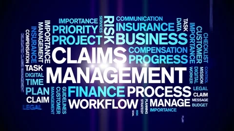 Claims Management animated word cloud,animation tag kinetic typography loop. Video stock 277961643
