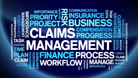 Claims Management animated word cloud,animation tag kinetic typography loop. Video stock 277961675