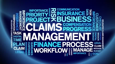Claims Management animated word cloud,animation tag kinetic typography loop. Video stock 277961690