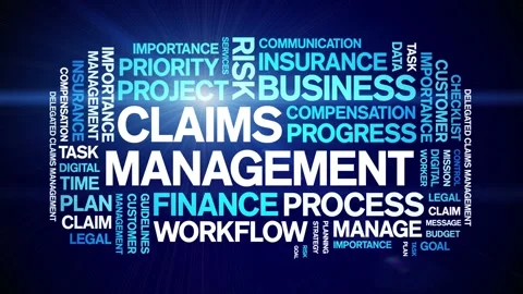 Claims Management animated word cloud,animation tag kinetic typography loop. Video stock 277961742