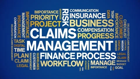 Claims Management animated word cloud,animation tag kinetic typography loop. Video stock 277961796