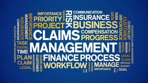Claims Management animated word cloud,animation tag kinetic typography loop. Video stock 277961861