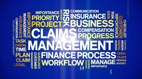 Claims Management animated word cloud,animation tag kinetic typography loop. Video stock 277961914