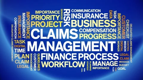 Claims Management animated word cloud,animation tag kinetic typography loop. Video stock 277962010