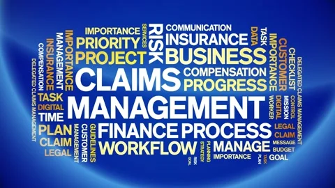 Claims Management animated word cloud,animation tag kinetic typography loop. Video stock 277962136