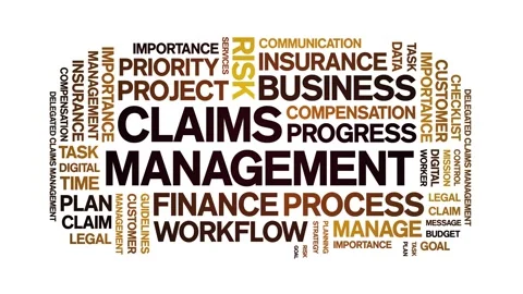 Claims Management animated word cloud,animation tag kinetic typography loop. Video stock 277971892