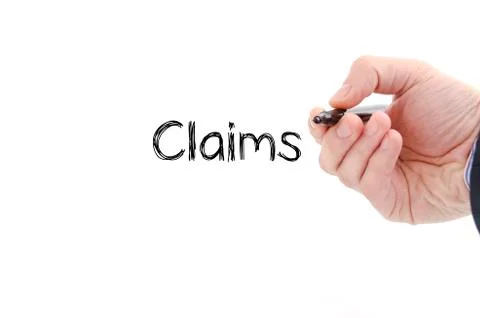 Claims text concept Stock Photos