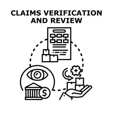 Claims verification and review process concept Stock Illustration