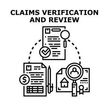 Claims verification and review process management concept Illustrazione stock