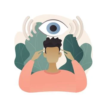 Clairvoyance ability abstract concept vector illustration. Stock Illustration