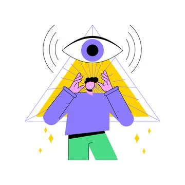 Clairvoyance ability abstract concept vector illustration. Stock Illustration
