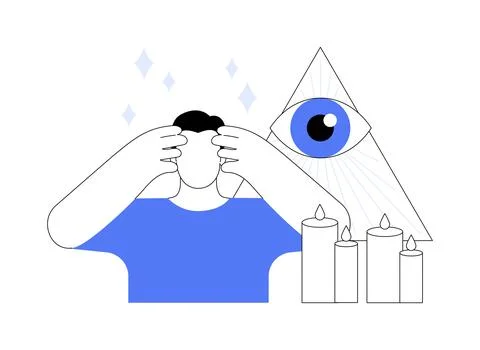 Clairvoyance ability abstract concept vector illustration. Stock Illustration