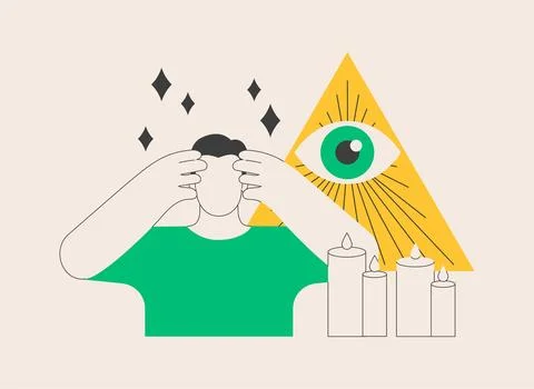 Clairvoyance ability abstract concept vector illustration. Stock Illustration