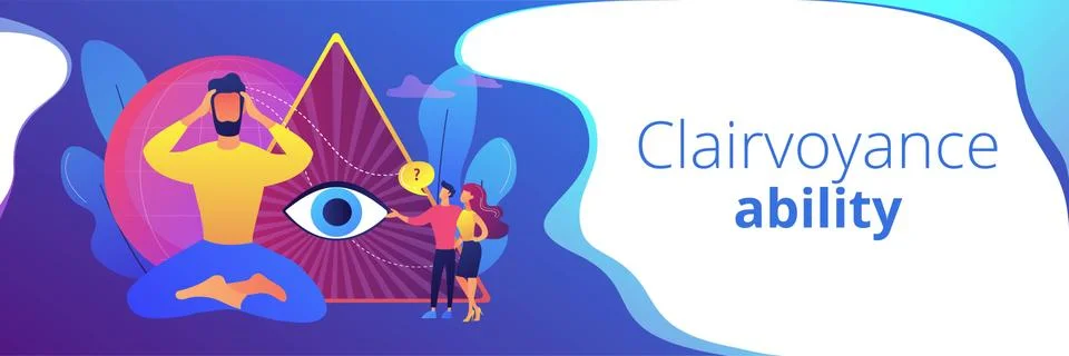 Clairvoyance ability concept banner header Stock Illustration