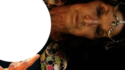Clairvoyant looking in her crystal ball Stock Footage 301497739