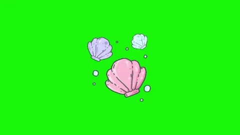 Clam animation on green screen Stock Footage 334773827