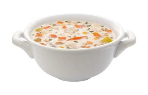 Clam chowder bowl (clipping path) Stock Photos