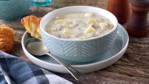 Clam Chowder Stock Footage 141072967