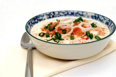 Clam chowder with paprika Stock Photos