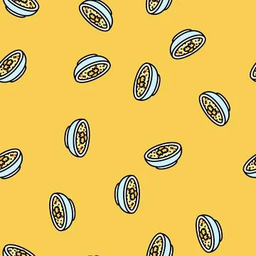Clam chowder sea cuisine vector seamless pattern Illustrazione stock
