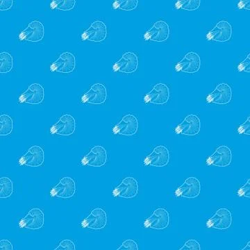 Clam pattern vector seamless blue イラスト素材