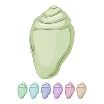 Clam sea shell cartoon vector graphic Stockillustratie
