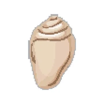Clam sea shell pixel art vector illustration 스톡 일러스트