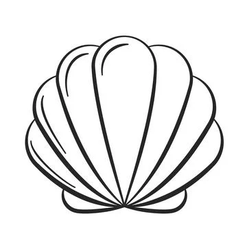 Clam Shell Line Art Vector 스톡 일러스트