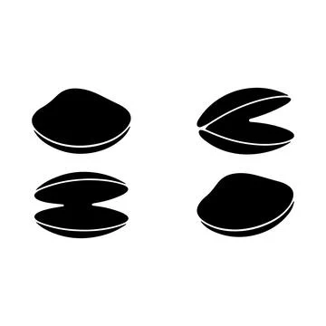 Clam Shell Silhouette Vector Set for Seafood Restaurant and Marine Life Branding 스톡 일러스트