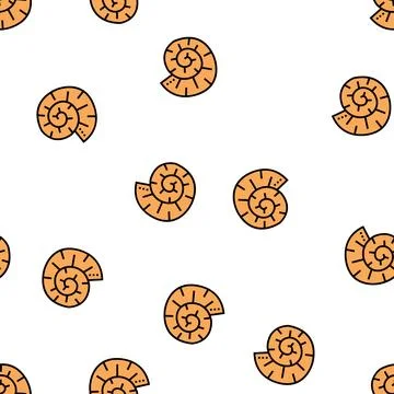 Clam shell vector seamless pattern Stock Illustration