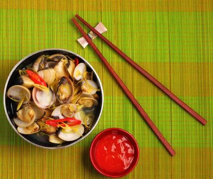 Clam soup Stock Photos