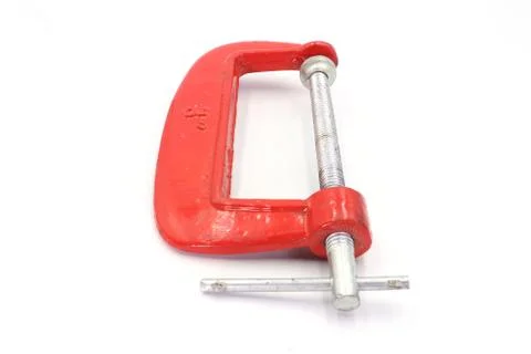 Clamp, C-Clamp compression tool isolated on white background. Stock Photos