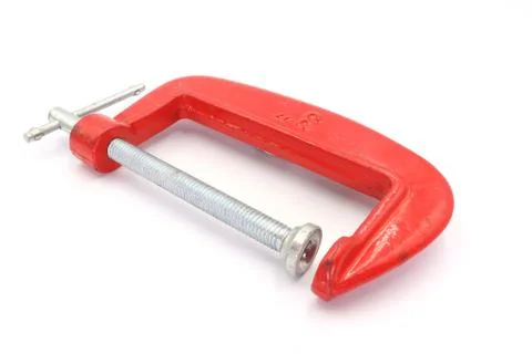 Clamp, C-Clamp compression tool isolated on white background. Stock Photos