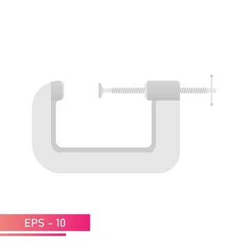 Clamp for carpentry and locksmithing. Realistic performance. On a white Stock Illustration