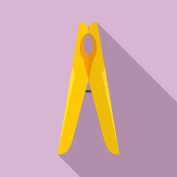 Clamp clothes pin icon, flat style Stockillustratie