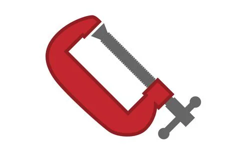 Clamp compression tool vector icon. Colored vector icon isolated on white bac Stock Illustration