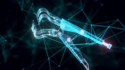 Clamp fold hologram Close up Stock Footage 154845397