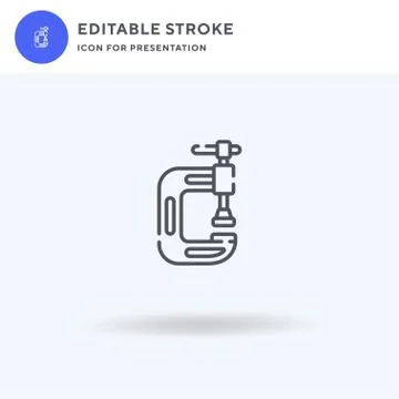 Clamp icon vector, filled flat sign, solid pictogram isolated on white, logo  Stock Illustration