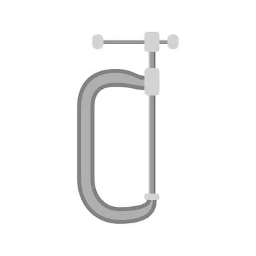 Clamp isolated on white background. Vector illustration. Illustrazione stock