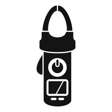 Clamp meter icon measuring electrical current and voltage Stock Illustration