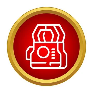 Clamp meter icon measuring electricity on red circle Stock Illustration