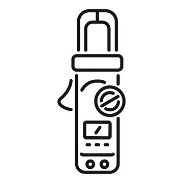 Clamp meter measuring electric current flow icon Stock Illustration