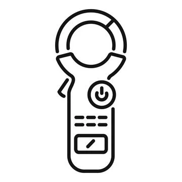 Clamp meter measuring electric current flow icon Stock Illustration