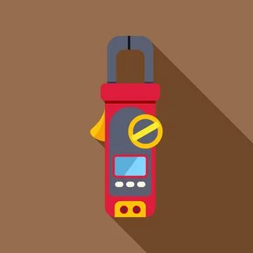 Clamp meter measuring electrical current flat design illustration Illustrazione stock